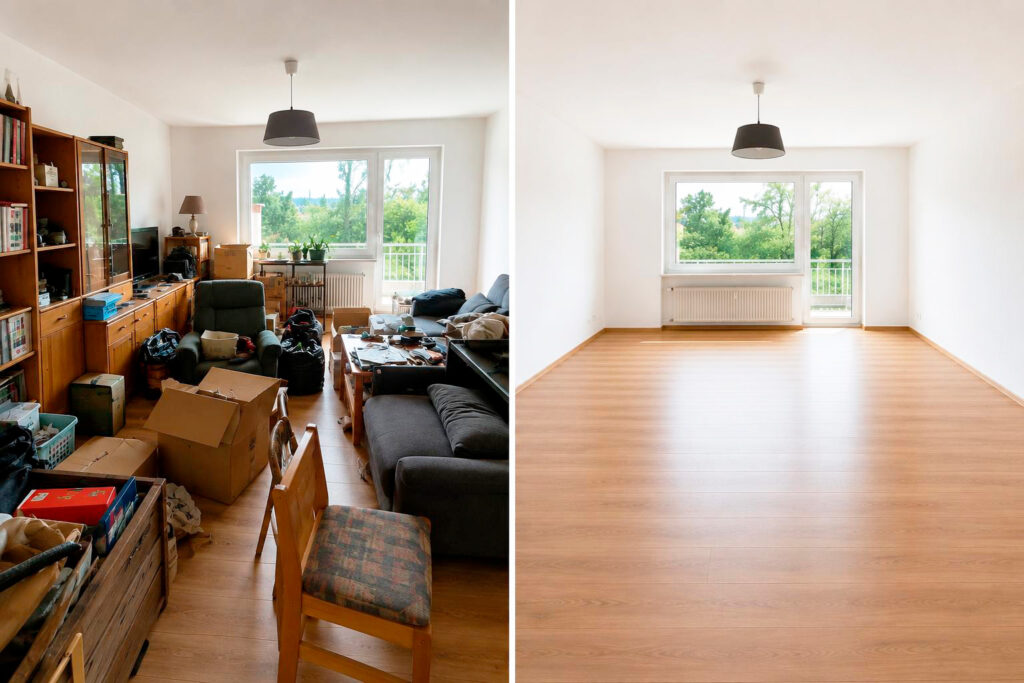 Wohnzimmer und Wohnung